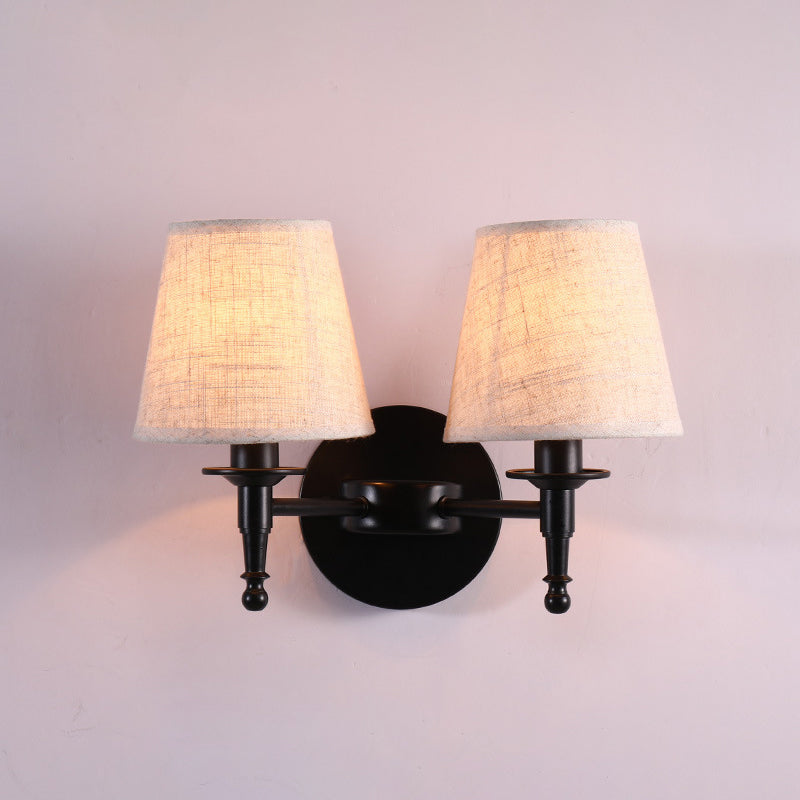 Wandleuchte aus Stoff mit Eimerschirm, Wandleuchte im Vintage-Stil, für Flur, Wandmontage