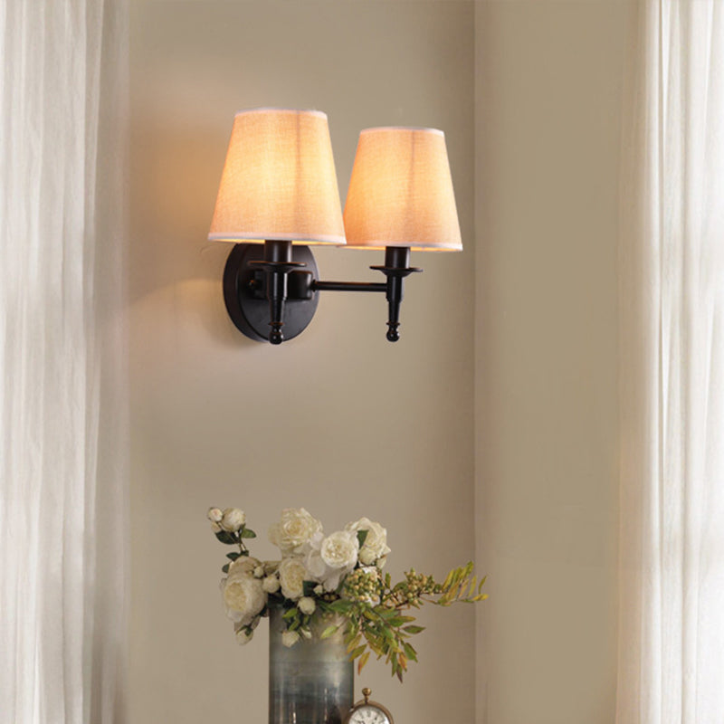 Wandleuchte aus Stoff mit Eimerschirm, Wandleuchte im Vintage-Stil, für Flur, Wandmontage