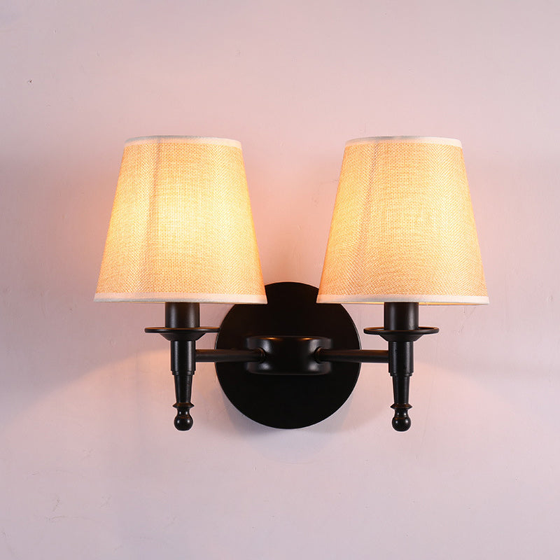 Wandleuchte aus Stoff mit Eimerschirm, Wandleuchte im Vintage-Stil, für Flur, Wandmontage