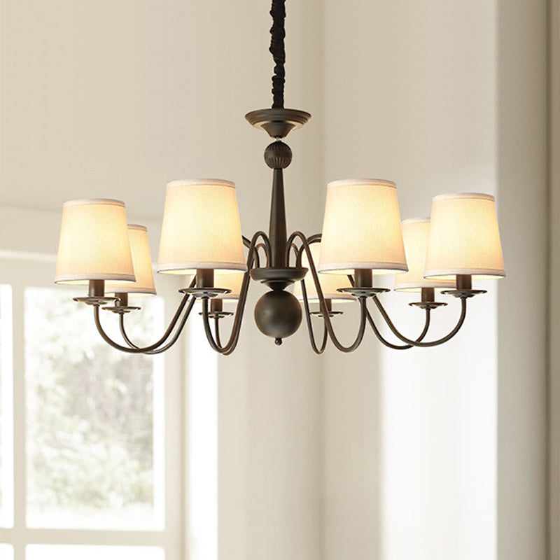 Luz de la sala de estar de sombra cónica iluminación de estilo clásico de estilo negro luz colgante