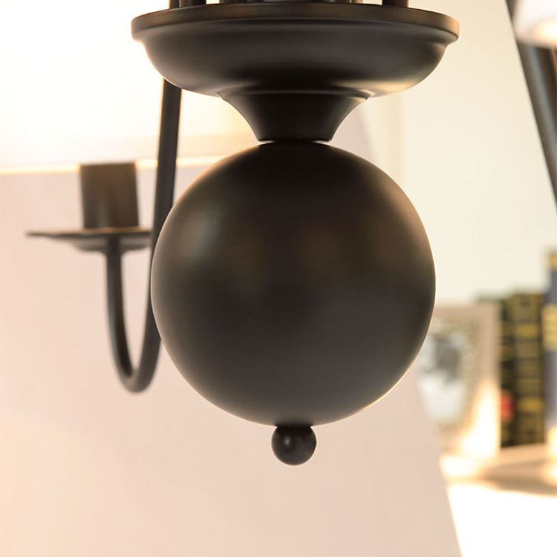 Ombre effilée salon lustre éclairage de style classique tissu pendant noir