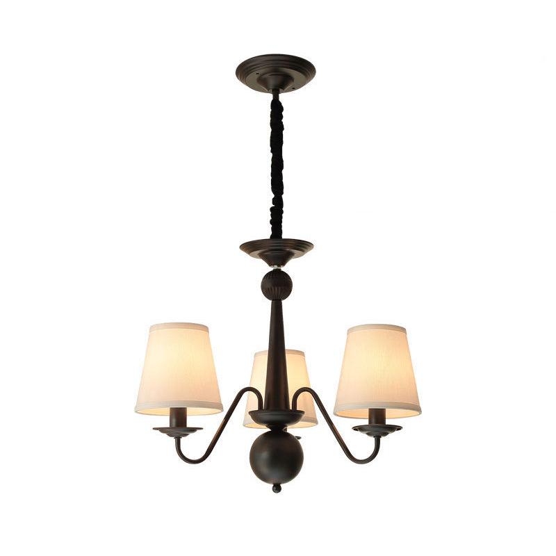 Luz de la sala de estar de sombra cónica iluminación de estilo clásico de estilo negro luz colgante