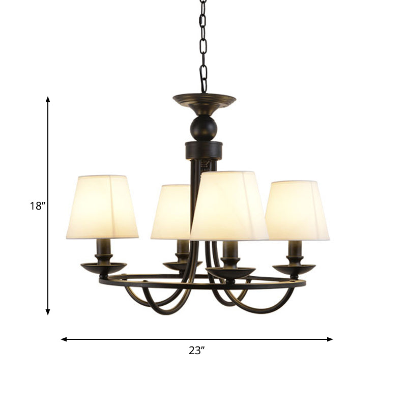 Luz de tela de lámpara de tono de cubo clásico Luz colgante de tela en negro para sala de estar