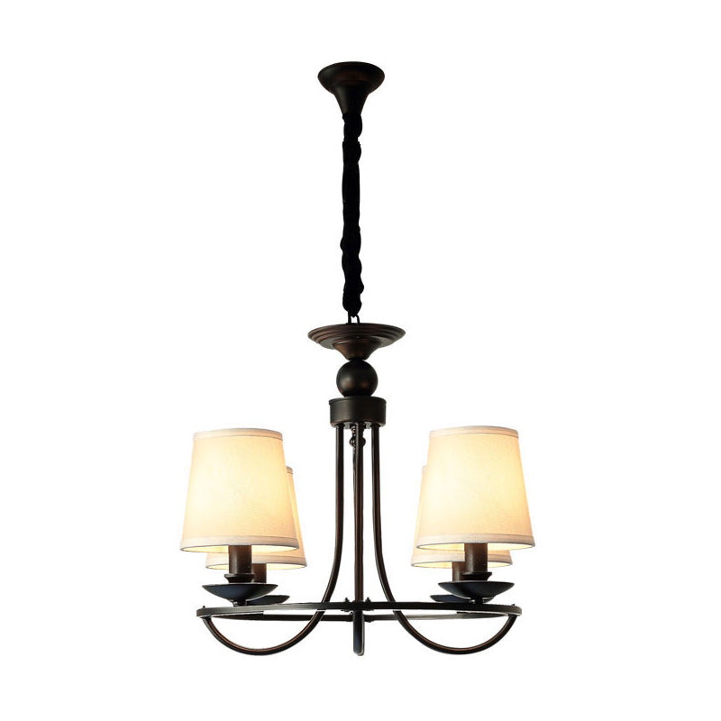 Stoff sich verjüngter trommelkronleuchter Anhänger leichte Vintage Wohnzimmer hängen Licht in Schwarz