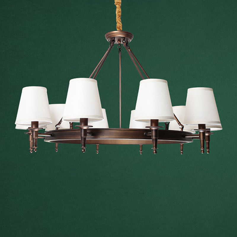 Bucket Shade Fabric Suspension Light Simplicity Living Room Chandelier Lighting Fixture