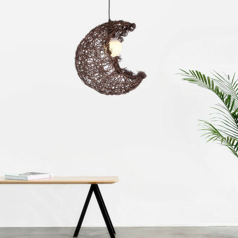 Sud-est asiatico mettoncent ombra illuminazione a soffitto rattan 1 sala da tè lampada appesa