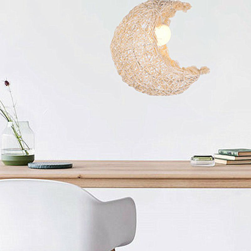 Sud-est asiatico mettoncent ombra illuminazione a soffitto rattan 1 sala da tè lampada appesa