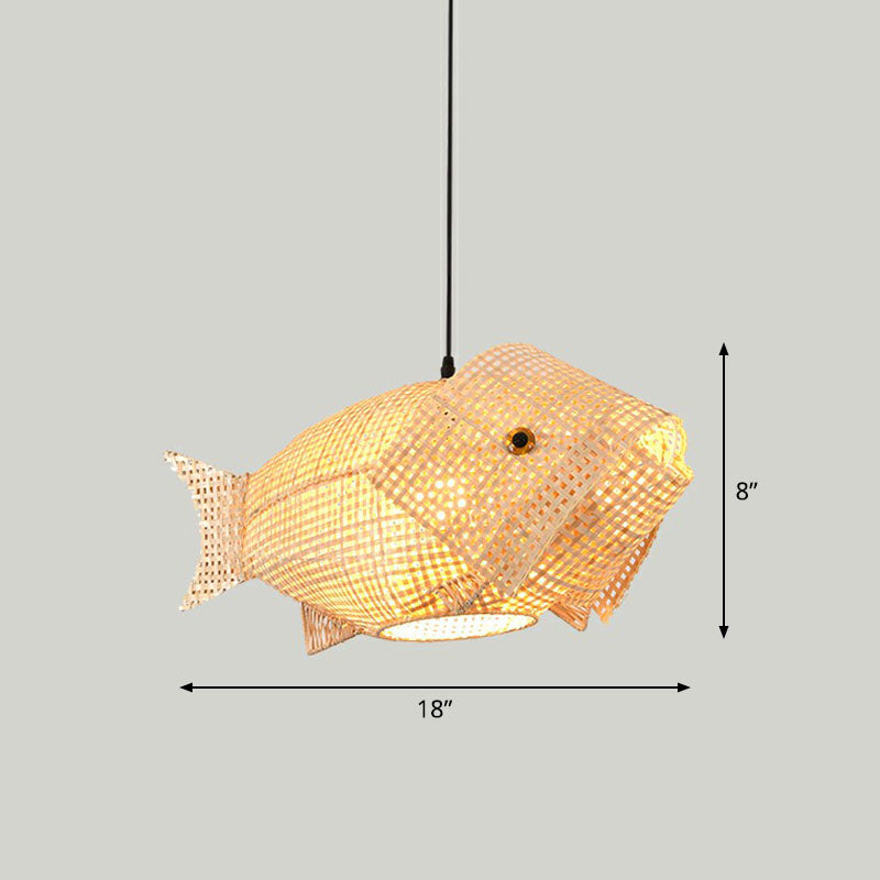 Bambus schattiertes Anhänger Licht zeitgenössisch