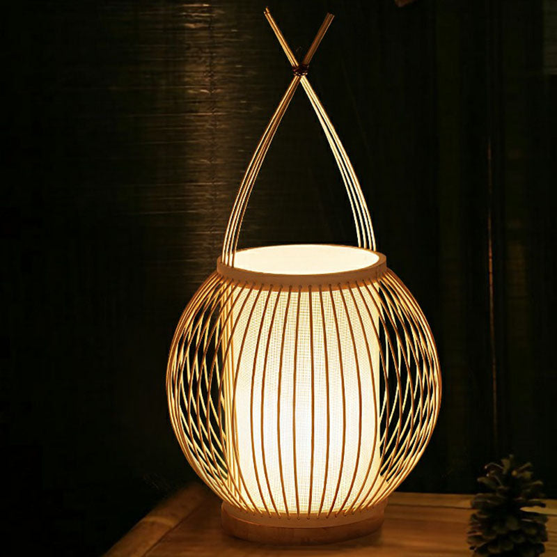South-East Asia Basket Table Light Bamboo Single Restaurant Accordimento Accensione in legno
