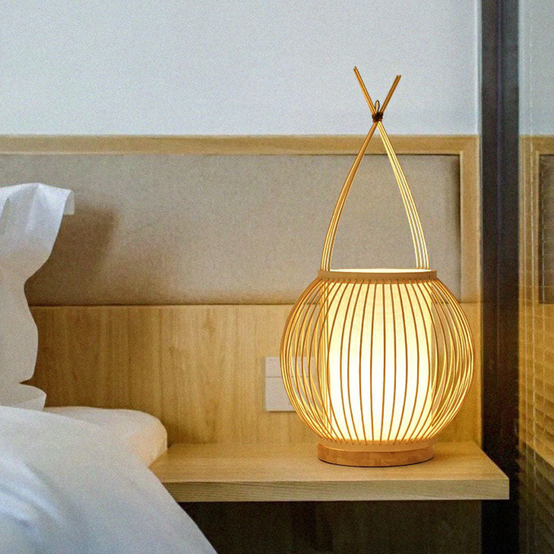 South-East Asia Basket Table Light Bamboo Single Restaurant Accordimento Accensione in legno