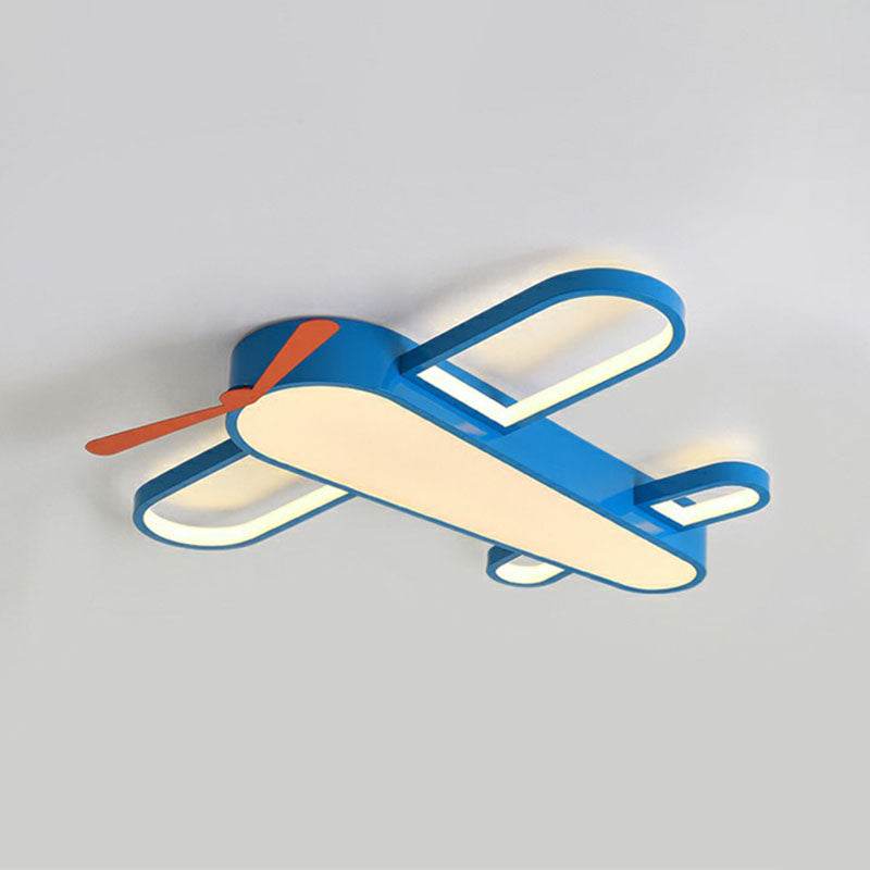 Flugzeug-Schlafzimmer Flush Mount Beleuchtung Acryl Kinder Stil LED-Unterputz-Halterung in Blau