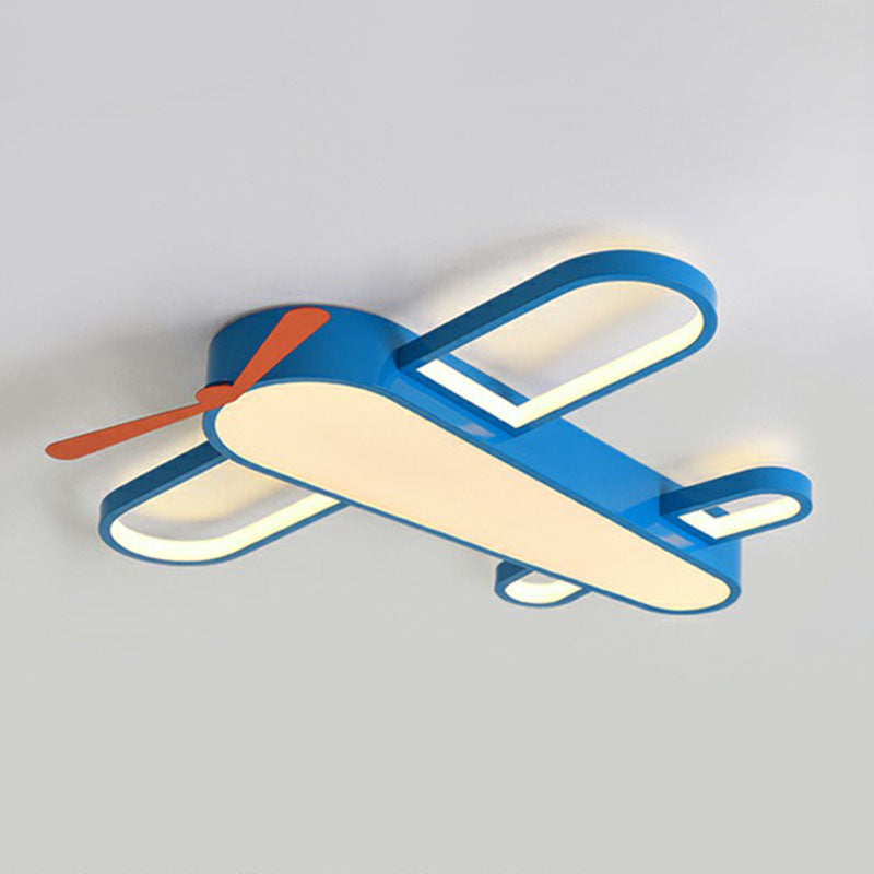 Flugzeug-Schlafzimmer Flush Mount Beleuchtung Acryl Kinder Stil LED-Unterputz-Halterung in Blau