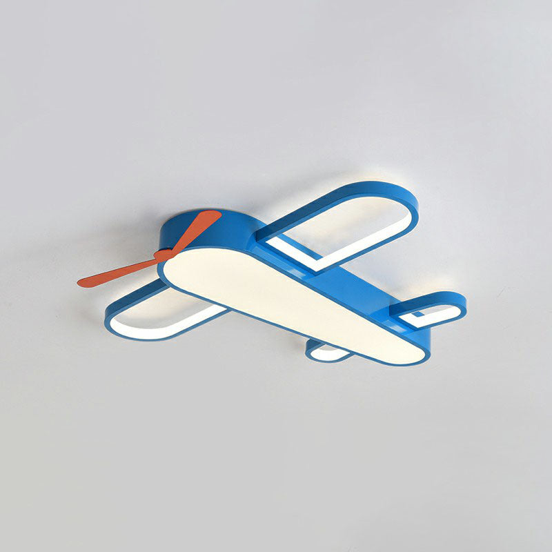 Flugzeug-Schlafzimmer Flush Mount Beleuchtung Acryl Kinder Stil LED-Unterputz-Halterung in Blau