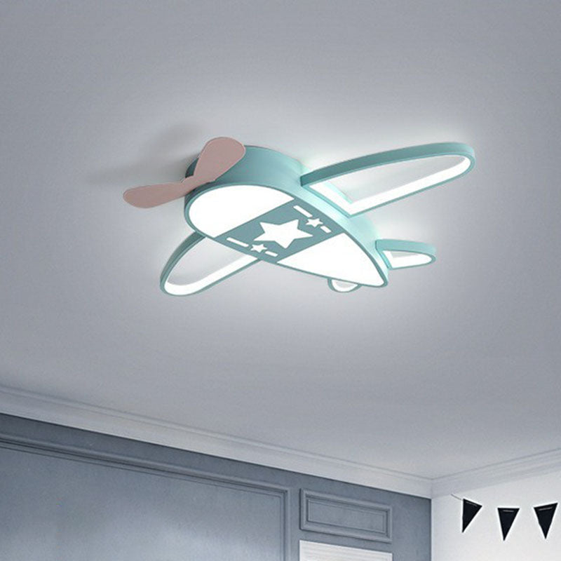 Minimalistische Vliegtuig Flush Licht Acryl Kinderen Slaapkamer LED Flush Plafond Licht Profiel