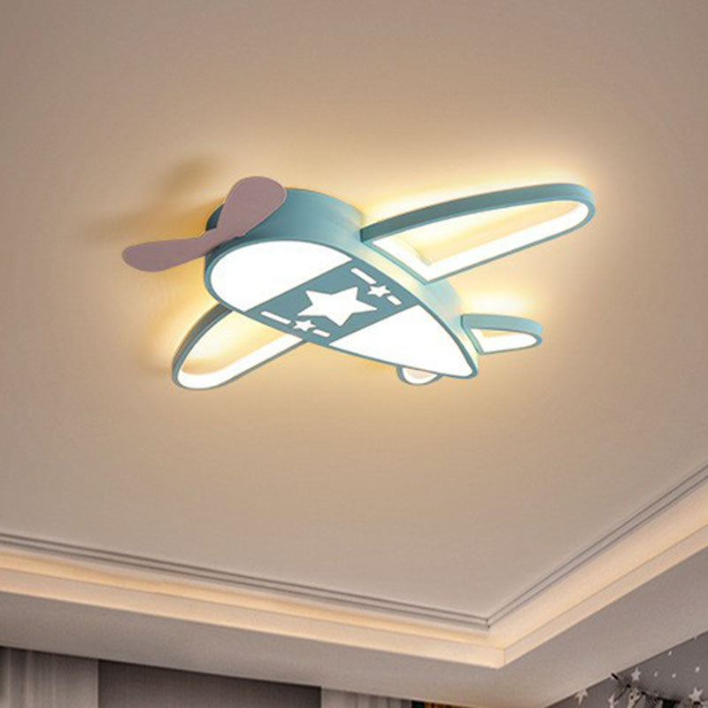 Minimalistische Vliegtuig Flush Licht Acryl Kinderen Slaapkamer LED Flush Plafond Licht Profiel