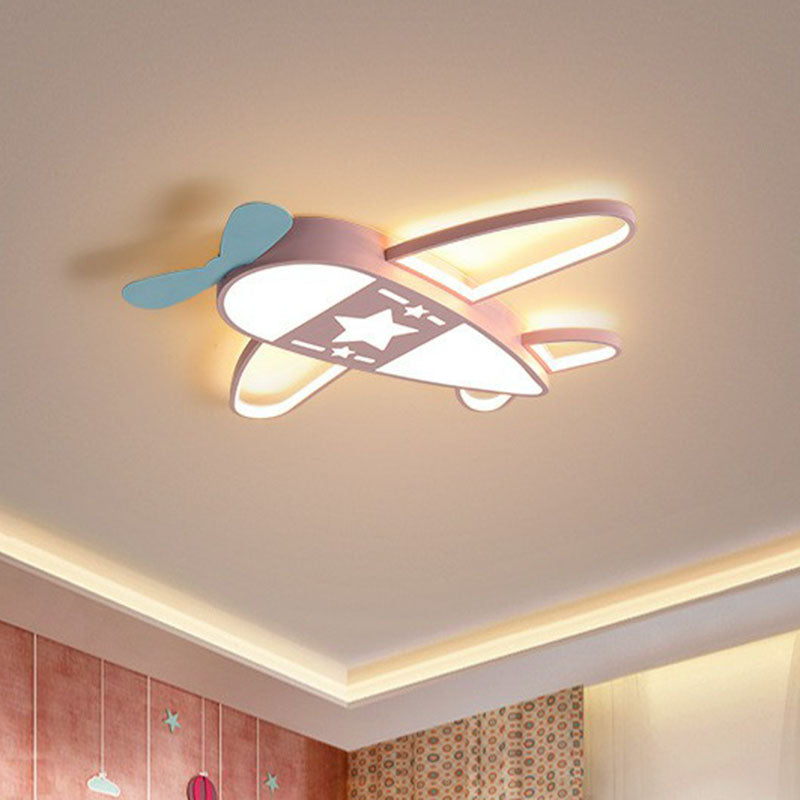 Minimalistische Vliegtuig Flush Licht Acryl Kinderen Slaapkamer LED Flush Plafond Licht Profiel