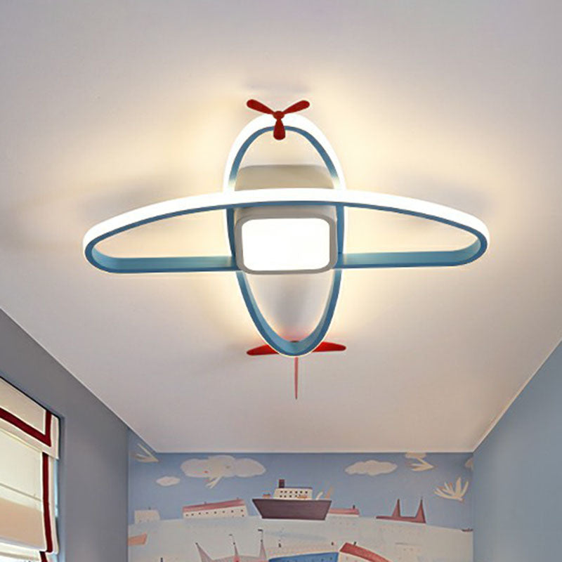 Plafonnier encastré à LED pour chambre d'avion en acrylique pour enfants en bleu