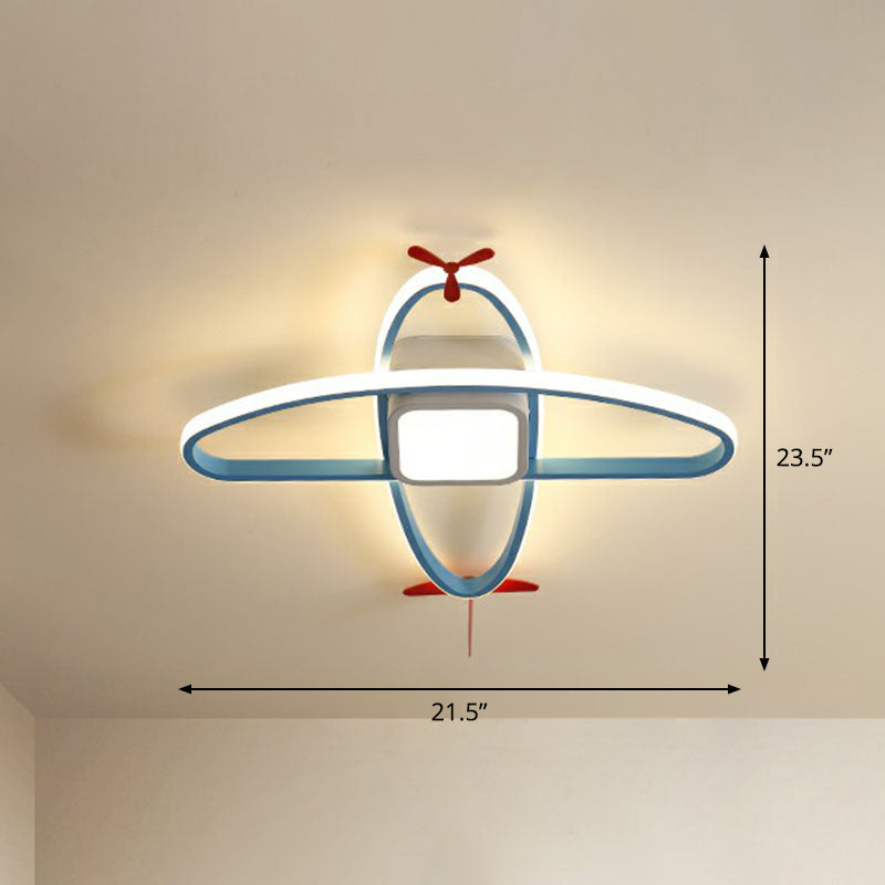 Plafonnier encastré à LED pour chambre d'avion en acrylique pour enfants en bleu