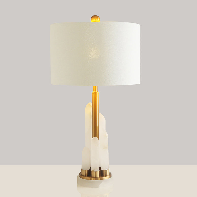 Minimalistische trommeltafelverlichtingsstof 1 koplamp met het bed van het bed met mica in het wit in het wit