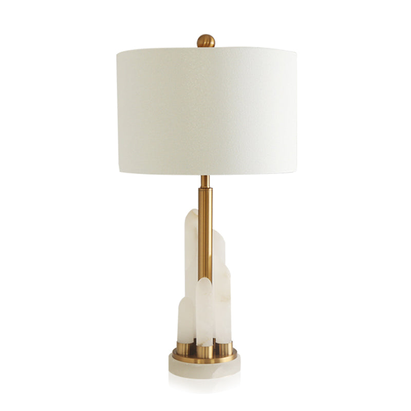 Minimalistische trommeltafelverlichtingsstof 1 koplamp met het bed van het bed met mica in het wit in het wit