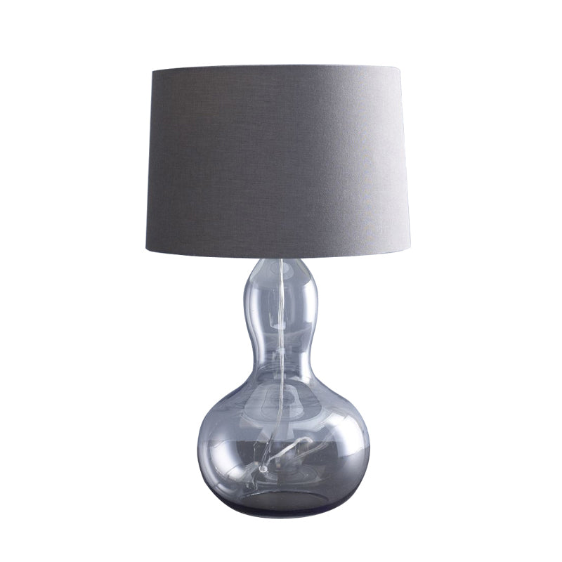 Fabric Tapered Table Lamp Modern Single Living Room Nightstand Lighting with Gourd Shaped Base