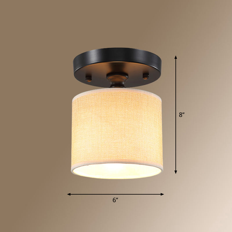 Stoffentrommel semi spoeling mount simplicity single-bulb beige flushmount plafondlicht