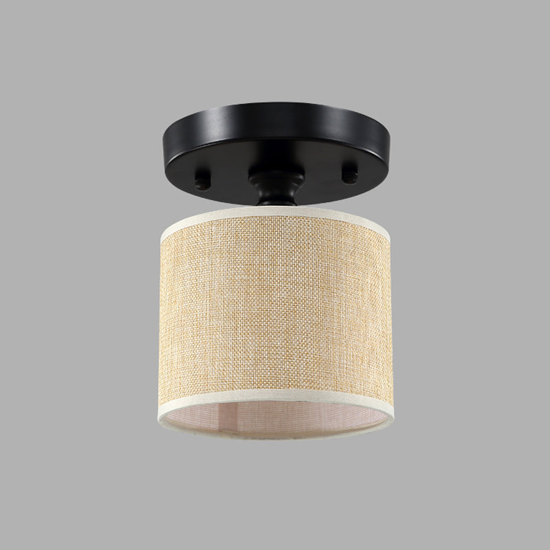 Stoffentrommel semi spoeling mount simplicity single-bulb beige flushmount plafondlicht