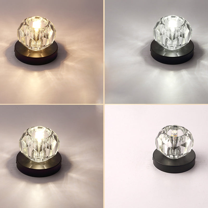 Luz de techo empotrada de pasillo de cristal facetado con montaje empotrado LED con forma de brote moderno