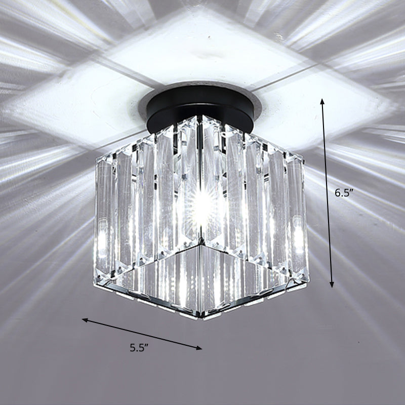 Geometric Flush Ceiling Light Contemporary Crystal Prism LED Flush Mount Lighting Fixture