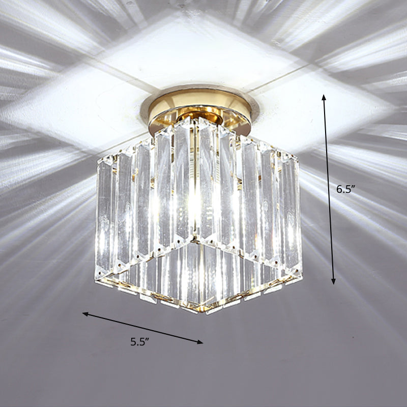 Geometric Flush Ceiling Light Contemporary Crystal Prism LED Flush Mount Lighting Fixture