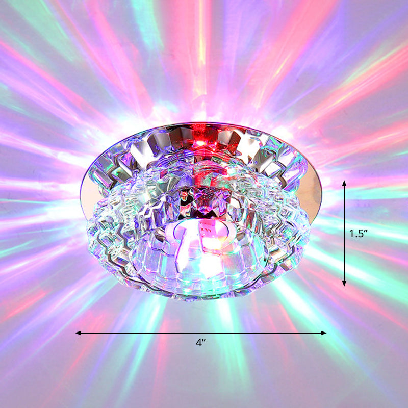 Clear Crystal Floral Flush Light Modern Style LED Flush Ceiling Light Fixture for Entryway