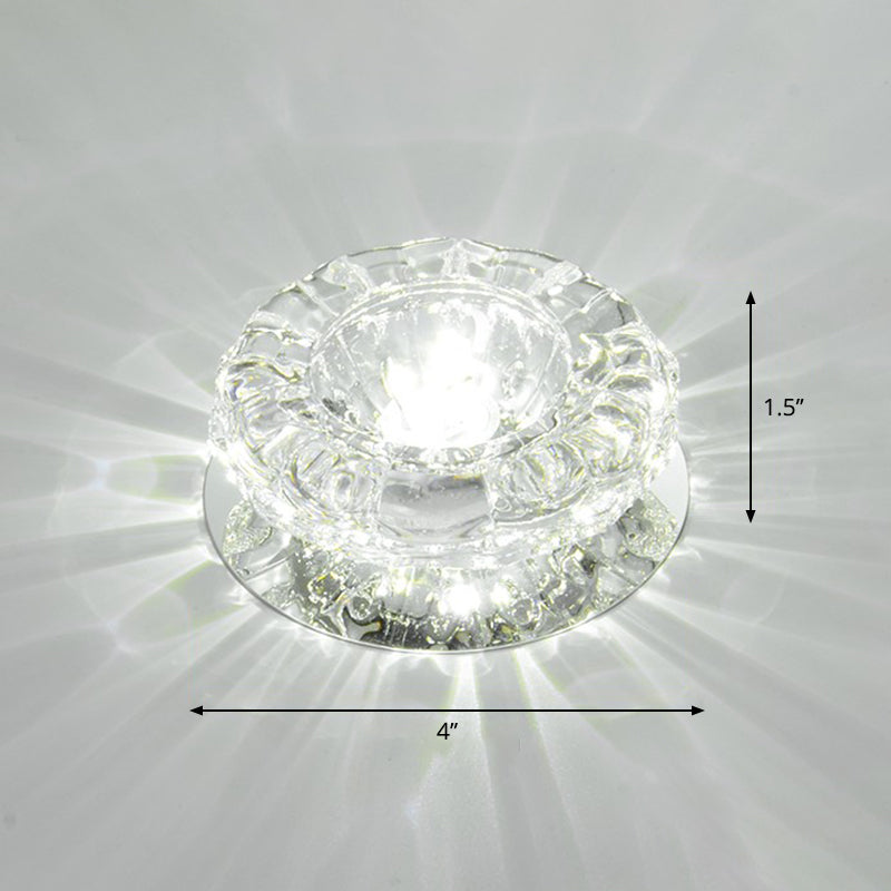 Floral Crystal Flush Mount Lighting Minimalist Clear LED Flush Mount Fixture per Hallway