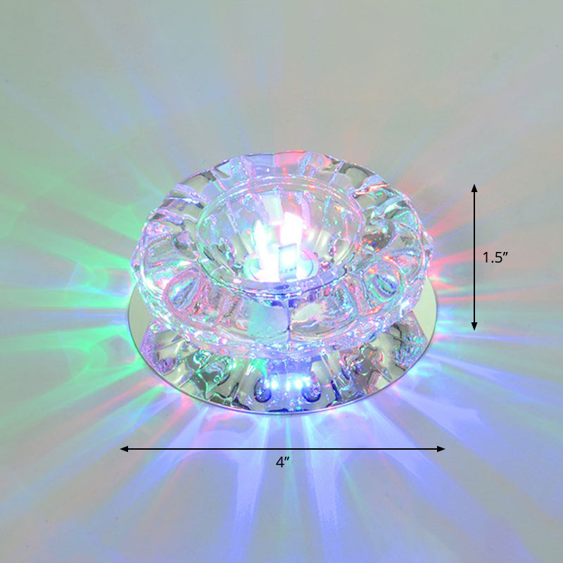 Floral Crystal Flush Mount Lighting Minimalist Clear LED Flush Mount Fixture for Hallway