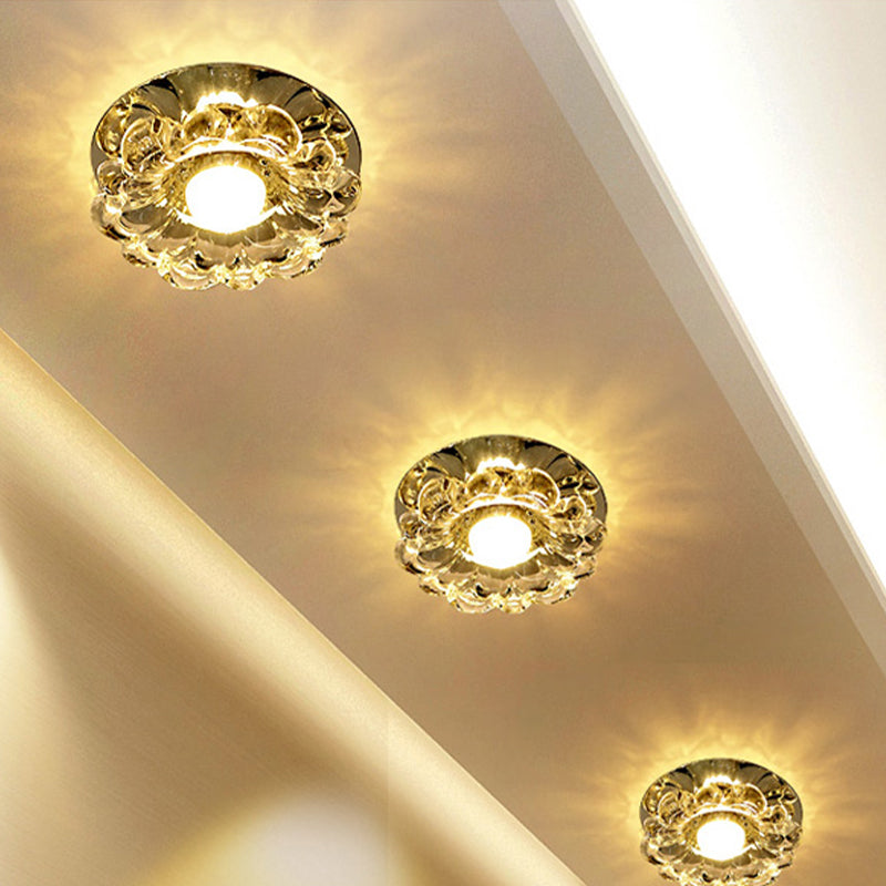 Blossom LED Flush Mount Modern Crystal Clear LED Flush Ceiling Light Fixture for Corridor