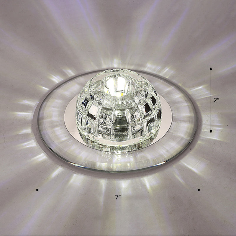 Luminaire encastré LED pour couloir d'éclairage encastré circulaire en cristal