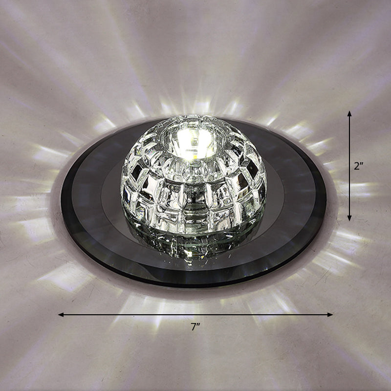 Luminaire encastré LED pour couloir d'éclairage encastré circulaire en cristal