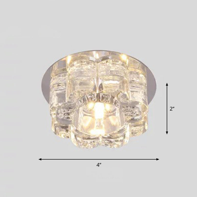 Blossom Crystal Flush Ceiling Light Contemporary Clear LED Flush Mount Lighting Fixture