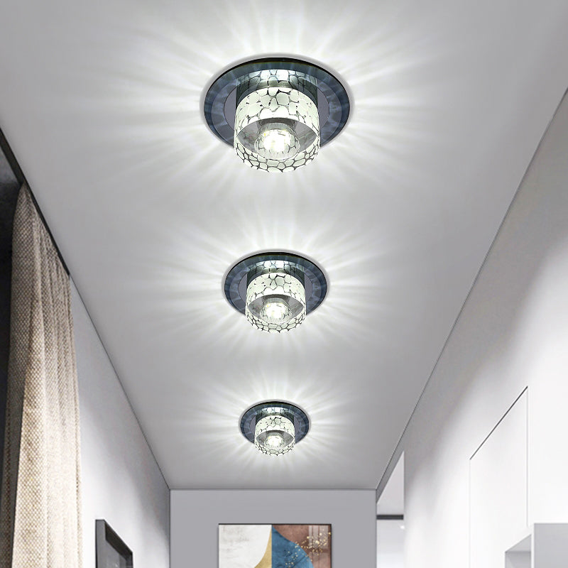 Circular LED Flush Mount Light Simplicity Crystal Corridor Flush Mount Ceiling Light