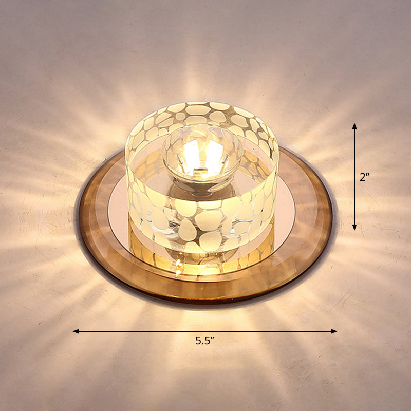 Circular LED Flush Mount Light Simplicity Crystal Corridor Flush Mount Ceiling Light