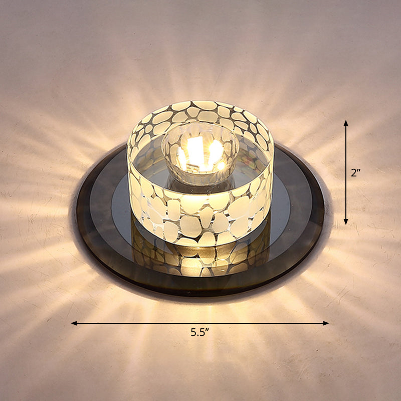 Circular LED Flush Mount Light Simplicity Crystal Corridor Flush Mount Ceiling Light