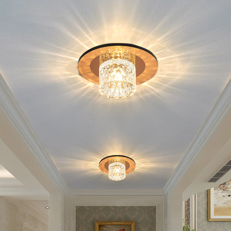 Kristallzylinder Flush Mount Beleuchtung Minimalistische LED Flush Mount Scheinwerfer für Flur