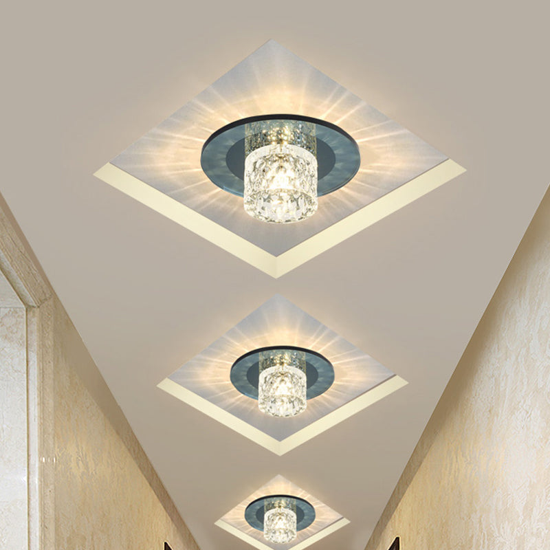 Kristallzylinder Flush Mount Beleuchtung Minimalistische LED Flush Mount Scheinwerfer für Flur