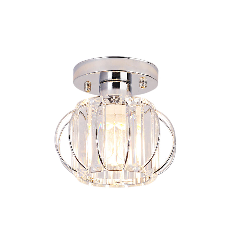 Mini lampe encastrée globe noir/chrome cristal 1 lumière simplicité couloir plafonnier