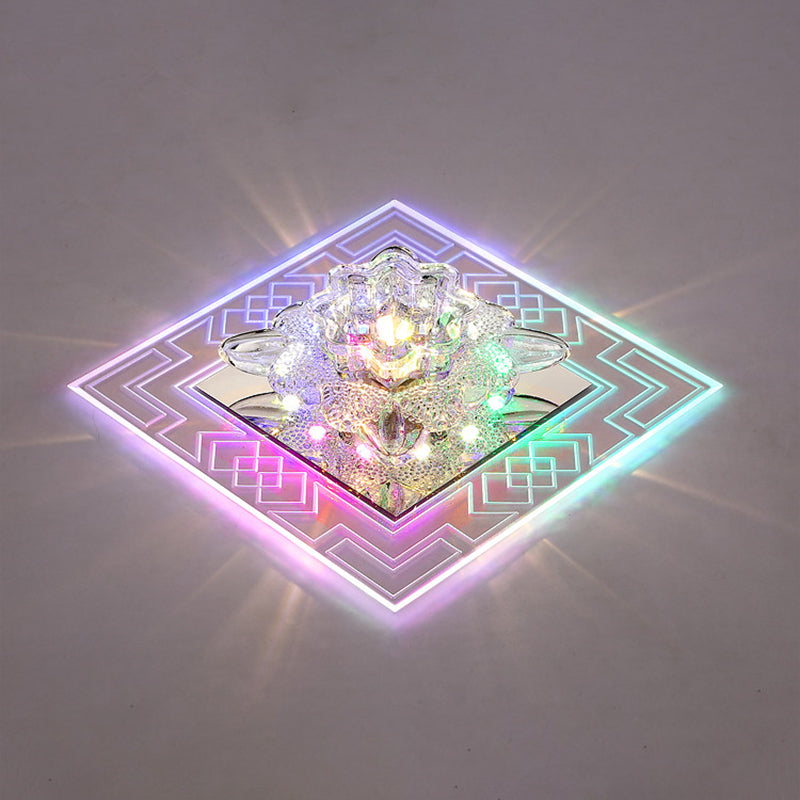 Floral Schatten Kristall LED Flush Mount Moderne klare Flushmount Deckenleuchte für Passage