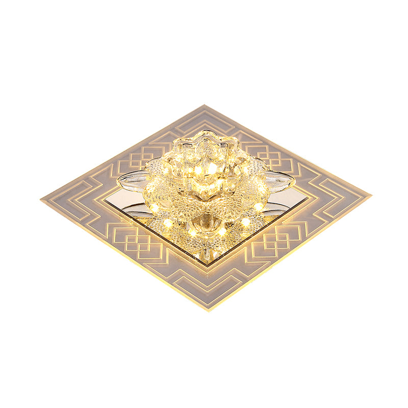 Floral Schatten Kristall LED Flush Mount Moderne klare Flushmount Deckenleuchte für Passage