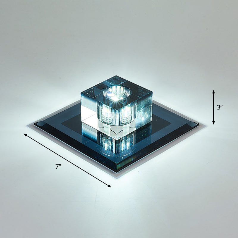 Zeitgenössische quadratische Deckenleuchte mit Kristall-LED-Einbauleuchte für den Eingangsbereich