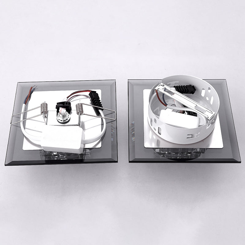 Small Corridor Flush Light Crystal Block Modern Style LED Flush Ceiling Light Fixture