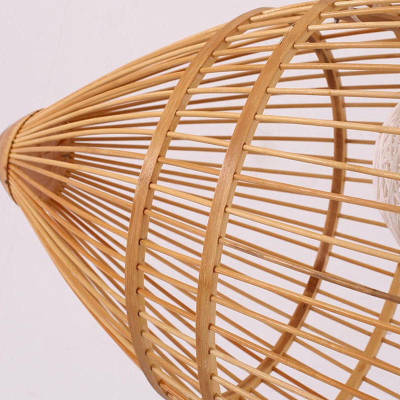 Visachtige plafondverlichting moderne stijl bamboe 4 bollen hout kroonluchter verlichtingsarmatuur
