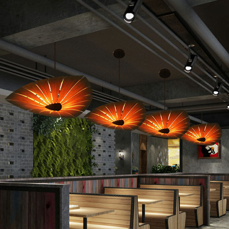 Suspension triangulaire Lumière Asie du Sud-Est Wood Restaurant Lighting Chandelier Lighting
