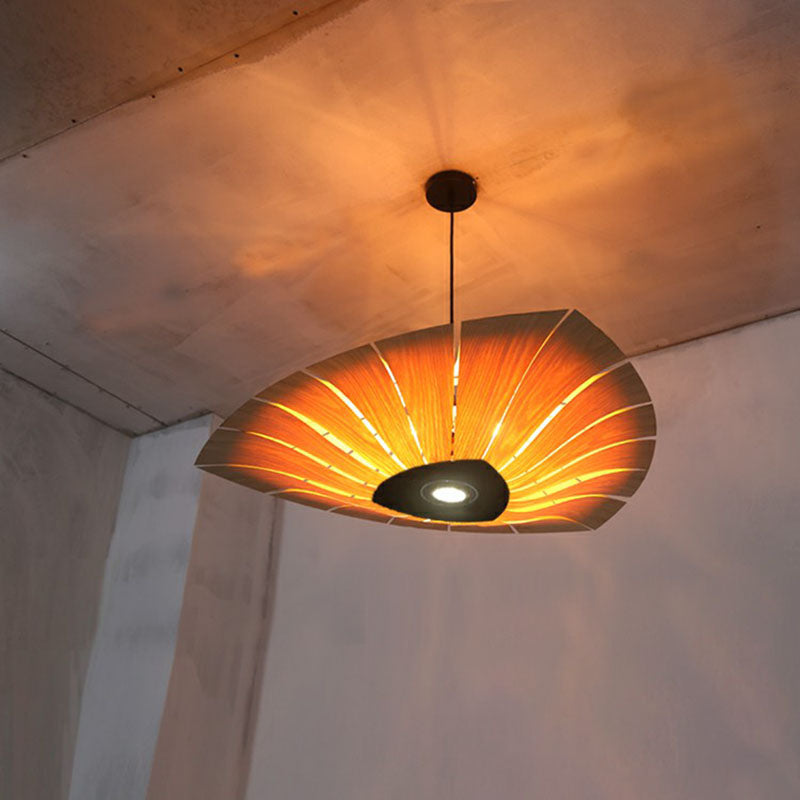 Suspension triangulaire Lumière Asie du Sud-Est Wood Restaurant Lighting Chandelier Lighting